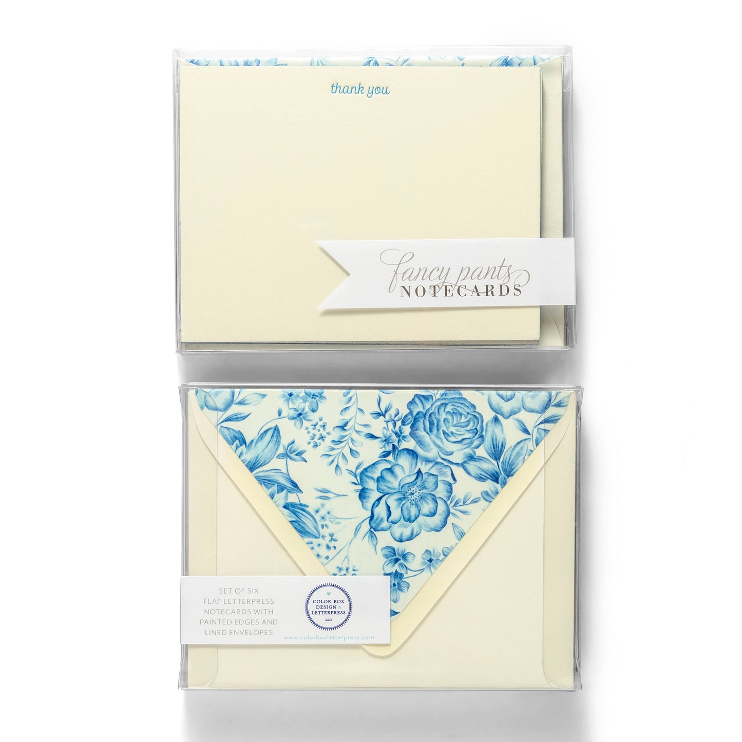 Blue Thank You | Fancy Pants Letterpress Flat Notecards