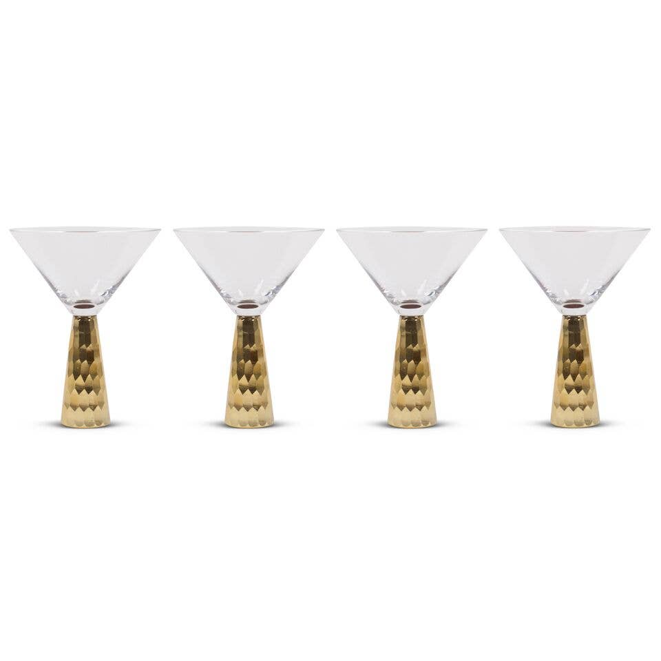 Gold Hammered Martini Glass