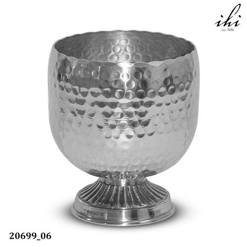 Aluminum Hammered Pedestal Wine Chiller, Set of 2