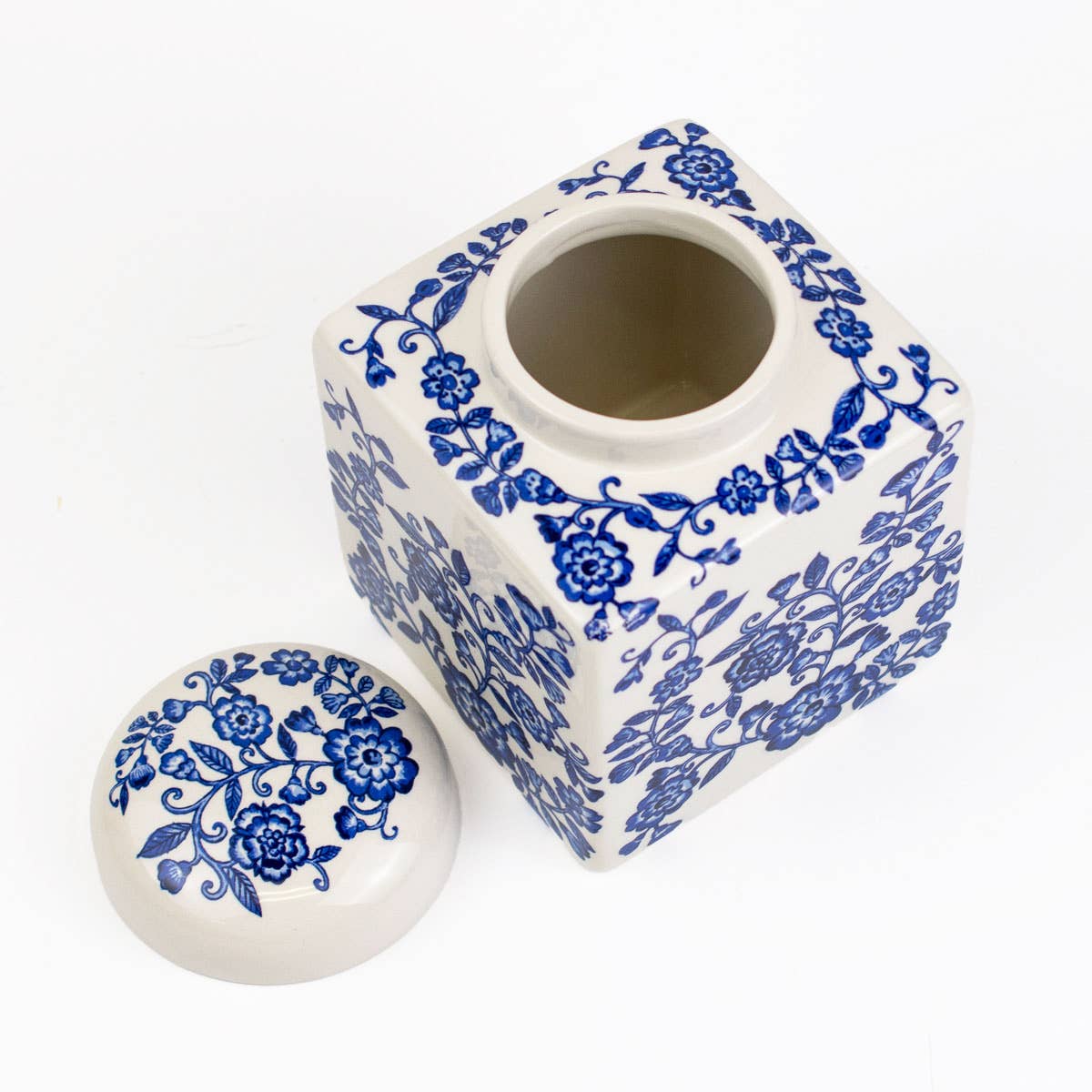 Enchanted Garden Jar Blue/White 4x5x4