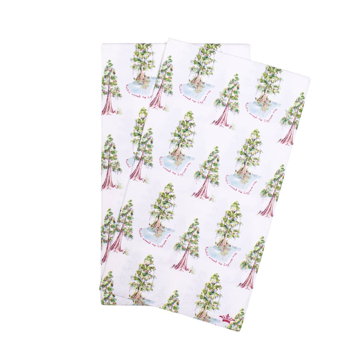 Rockin' Around the Cypress Tree Guest Napkins White/Multi 4.25x7.75