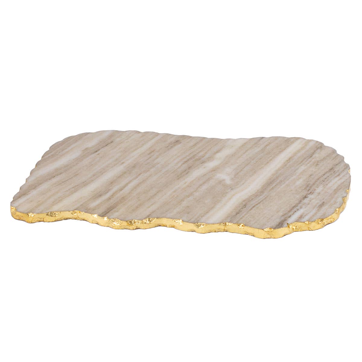 Metz Marble Serving Board Taupe/Gold 15x9.5x.5