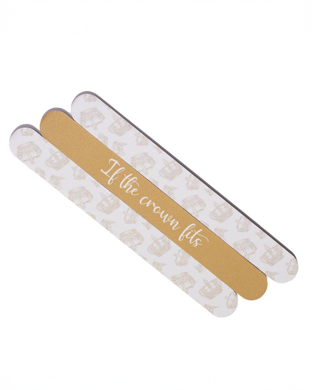 If the Crown Fits Nail Files Gold/White 7x1x.16 Set of 3
