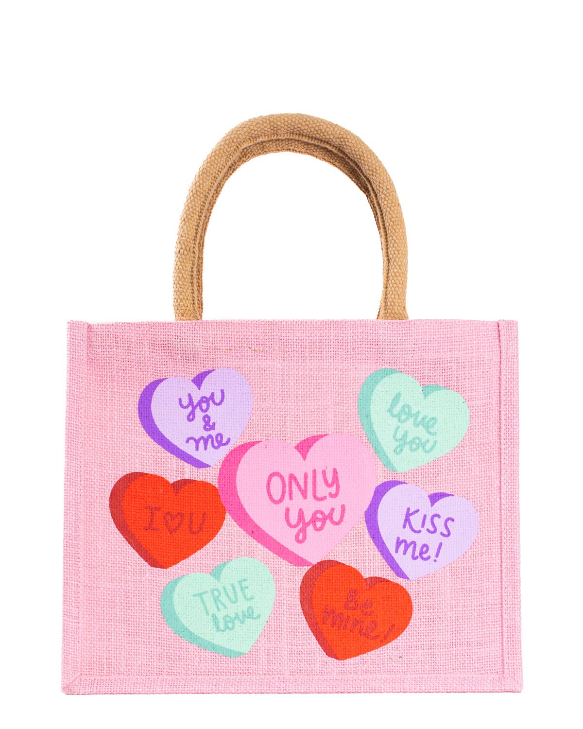 Candy Heart Gift Tote Pink/Multi 12x10x8