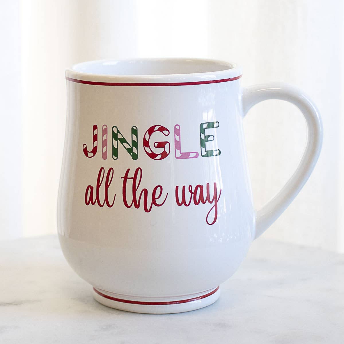 Jingle All The Way Coffee Mug White/Red/Green 18oz