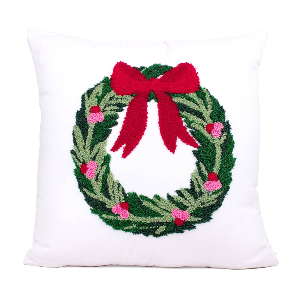 Clara Wreath Pillow Red/Green 16x16