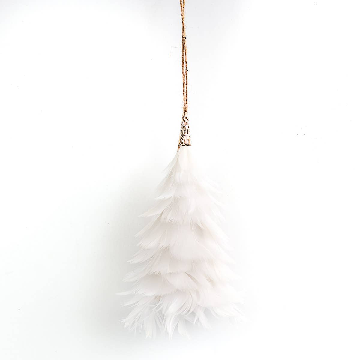 Feather Tree Ornament White 3.5"