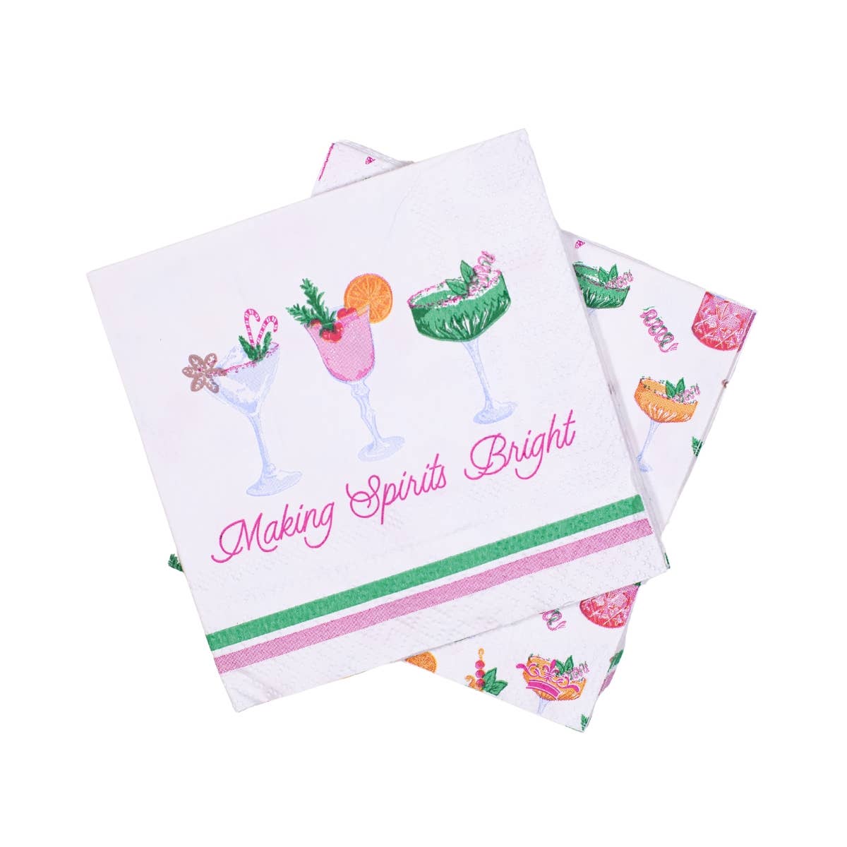 Making Spirits Bright Cocktail Napkins White/Multi 5x5