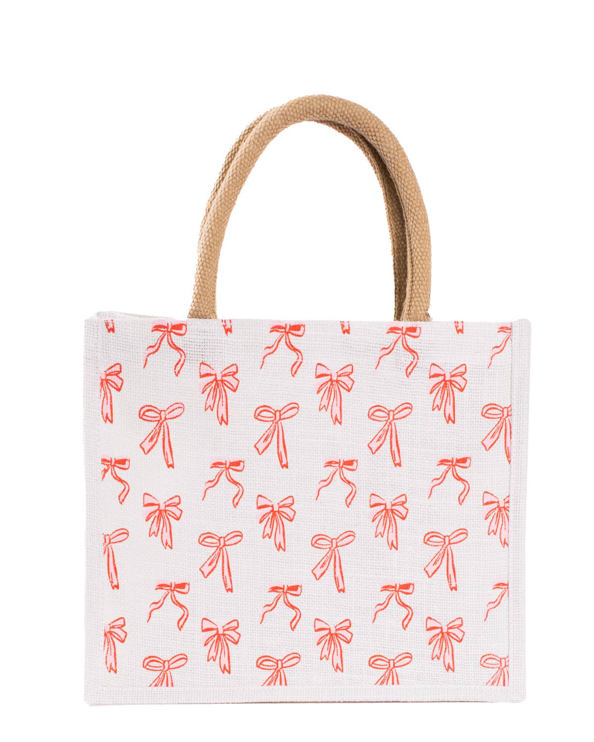 Hannah Bow Gift Tote White/Red/Pink 12x10x8