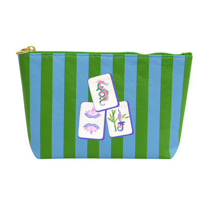 *NEW Mahjong Bag Preppy tile bag | green & blue stripe
