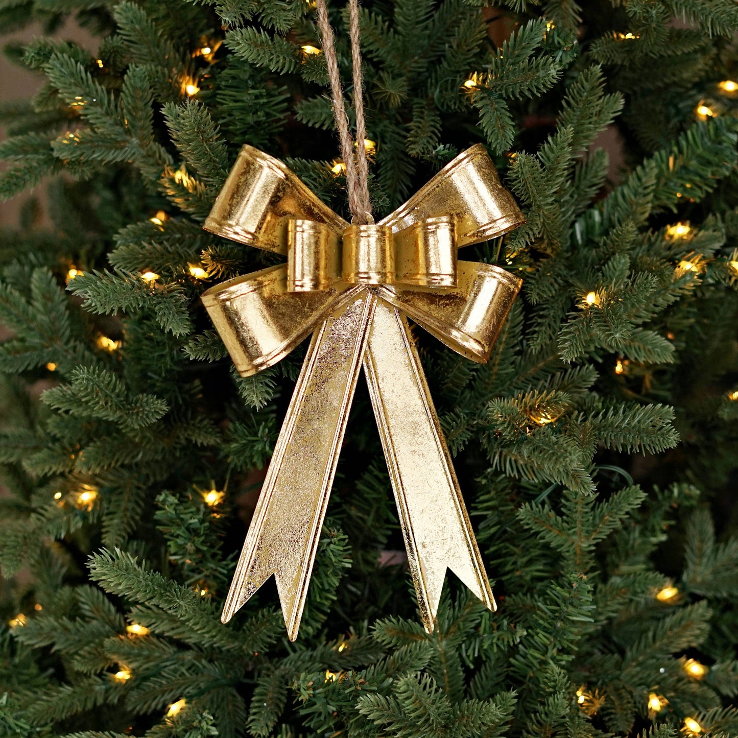 Dazzling Gold Metal Bow Ornament Large