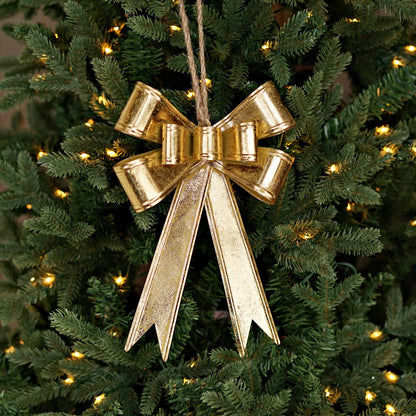 Dazzling Gold Metal Bow Ornament Large