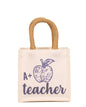 A+ Teacher Petite Gift Tote   White/Blue   7x7x5