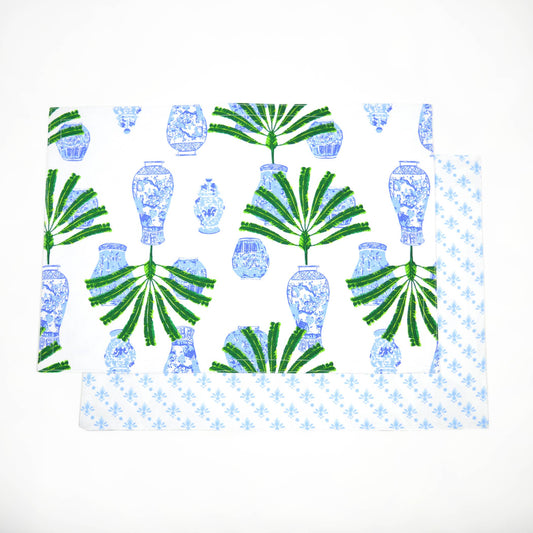 Ginger Jar Palm Reversible Placemat Set