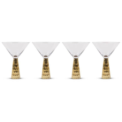 Gold Hammered Martini Glass