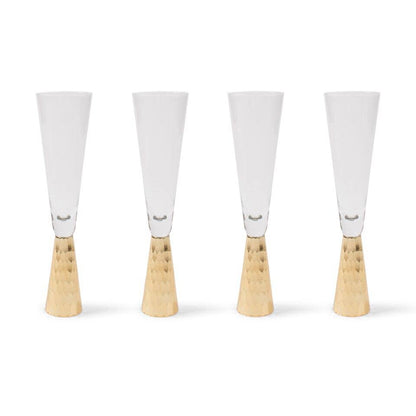 Gold Hammered Champagne Glass