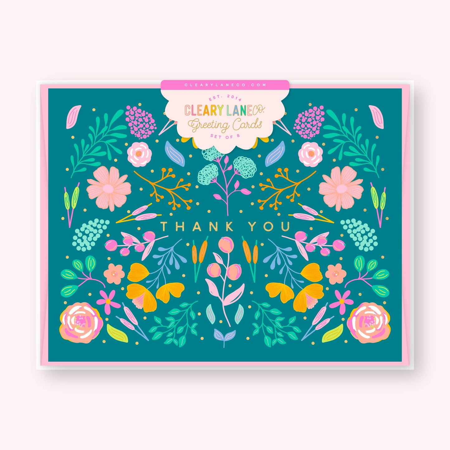 Emerald Rainbow Forest Thank You Greeting Card Box Set