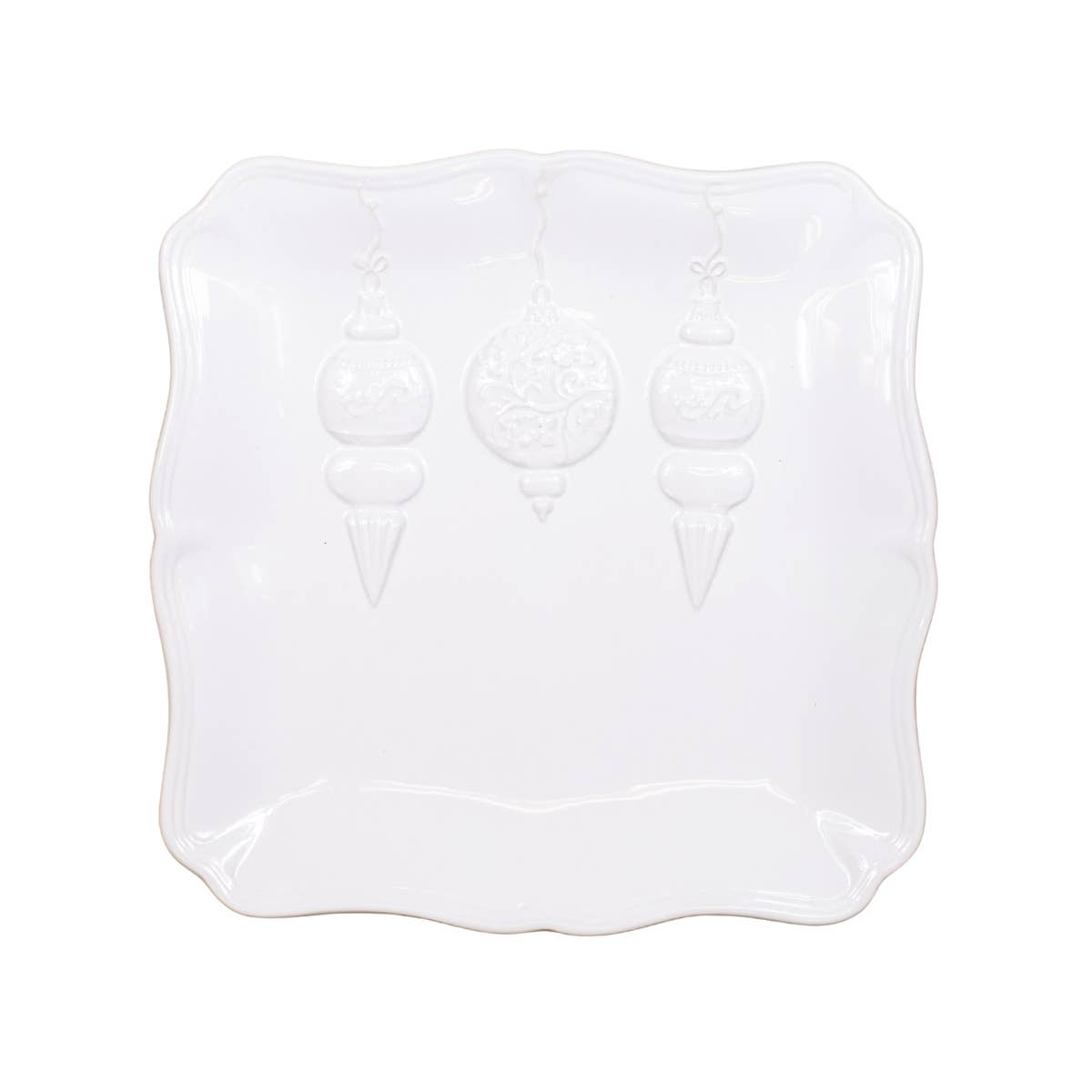 Whimsical Wonders Square Platter   White   11.5x11.5
