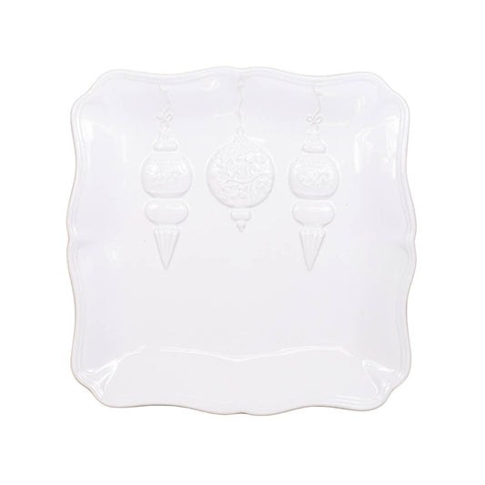 Whimsical Wonders Square Platter   White   11.5x11.5