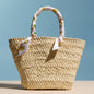 Raffia Mini Tote Bag with Lemon Scarf Handles – Summer Beach & Resort Handbag: MT / ONE