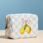 Lemon Gingham Cosmetic Pouch: YL / ONE