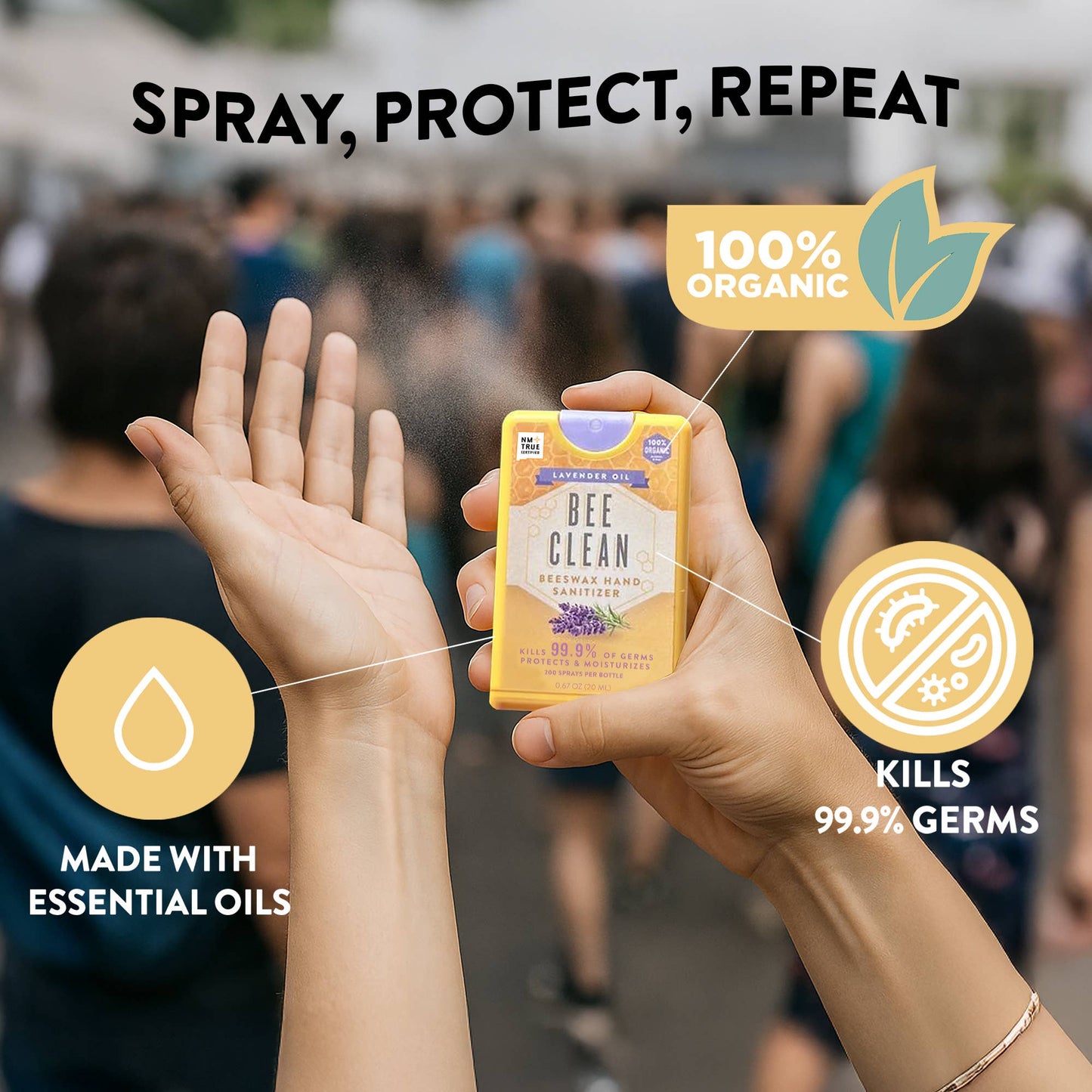 Organic Beeswax Bee Clean Hand Sanitizer Spray
