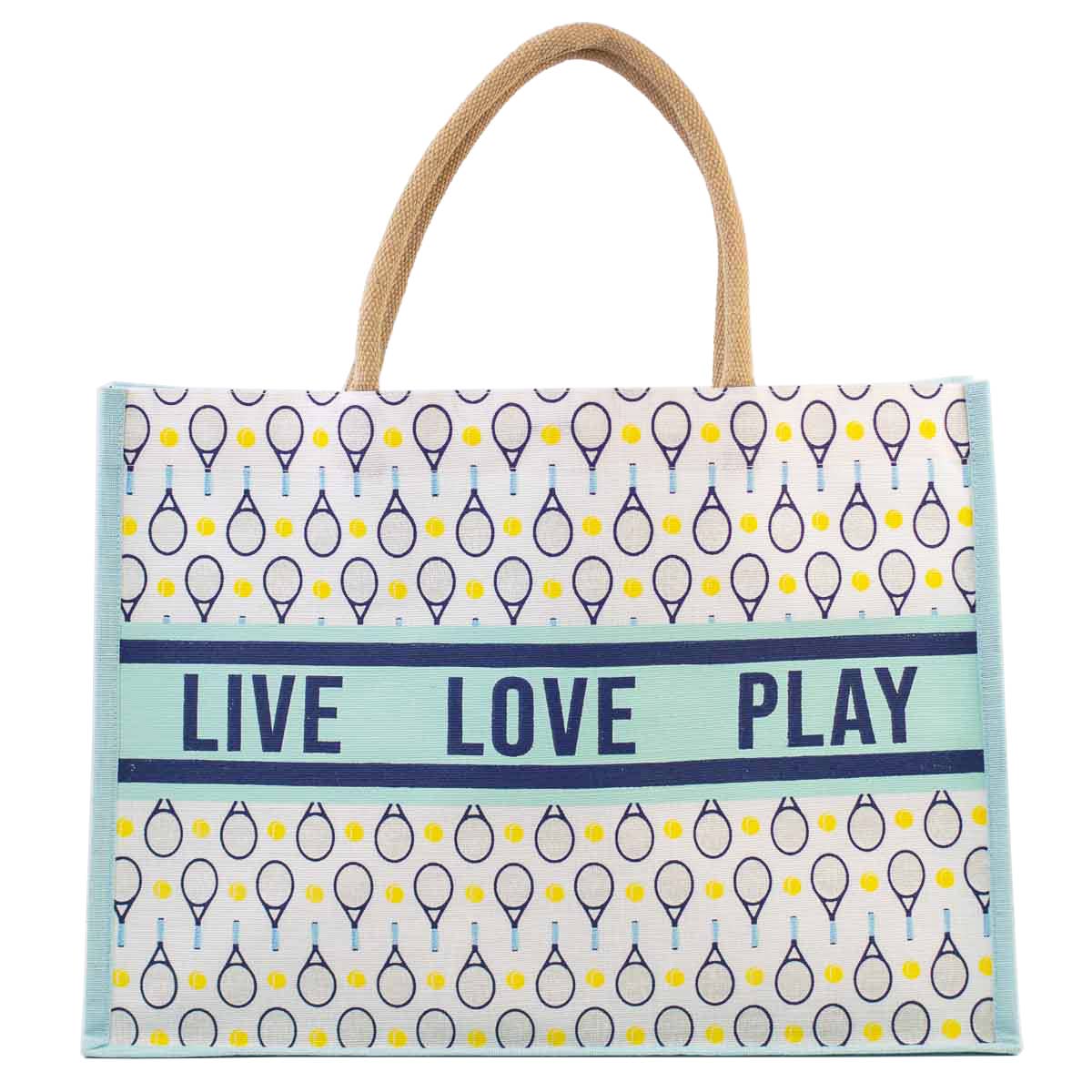 Tennis Love Juco Tote   Sky/Navy/White   19x14x7.5