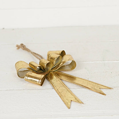 Dazzling Gold Metal Bow Ornament Large
