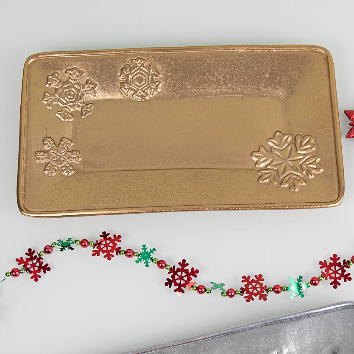 Gold Snowflake Tray 14 inch