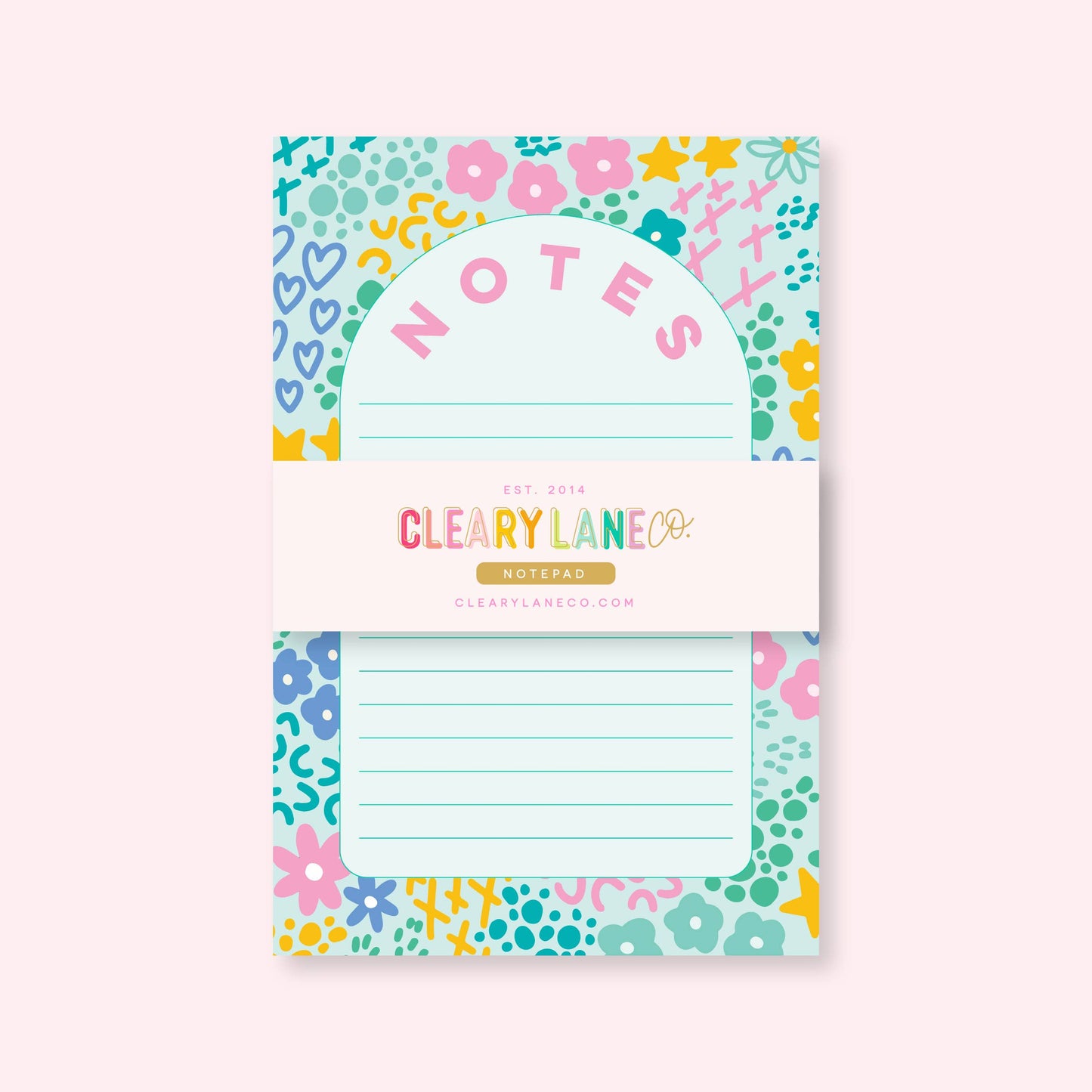 Notepad | 4"x6" | Mint Rainbow Garden