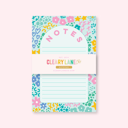 Notepad | 4"x6" | Mint Rainbow Garden