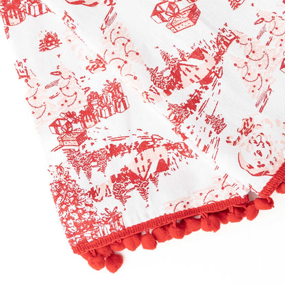 Santa Toile Tassel Kitchen Towel Set