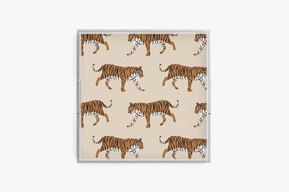 Tiger Acrylic Tray | Acrylic Tray | Dinner Table Tray: Pink / 12 x 12