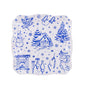 Winter Toile Square Platter   White/Blue  11.5x11.5