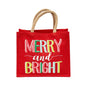 Merry & Bright Gift Tote   Red/Multi 12x10x8