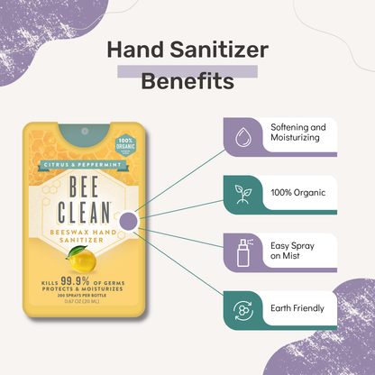 Organic Beeswax Bee Clean Hand Sanitizer Spray