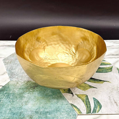 Crab Etch Bowl - Gold Hammered