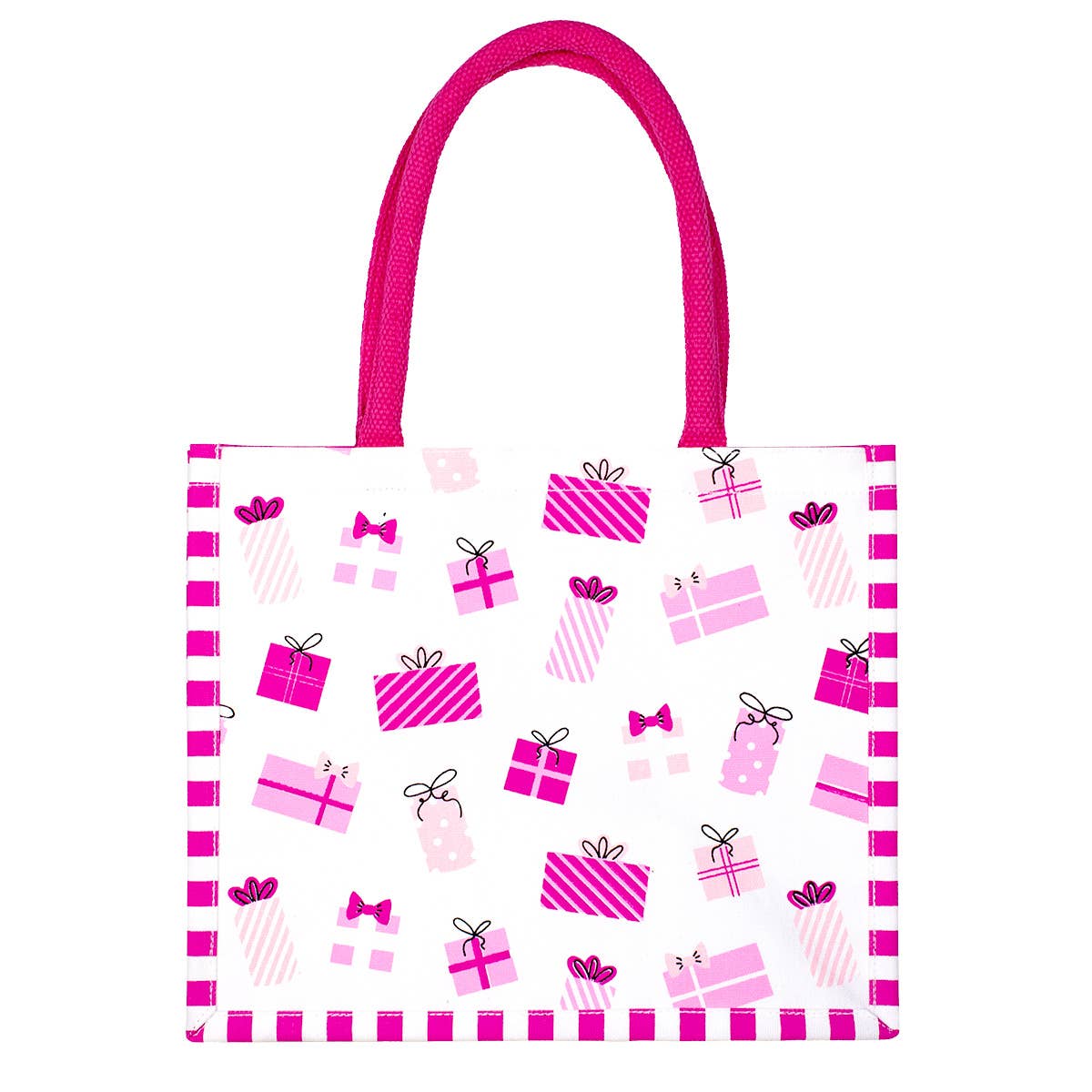 Wrap It Up Gift Tote   White/Pink   12x10x8