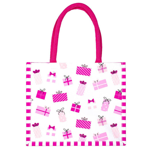 Wrap It Up Gift Tote   White/Pink   12x10x8