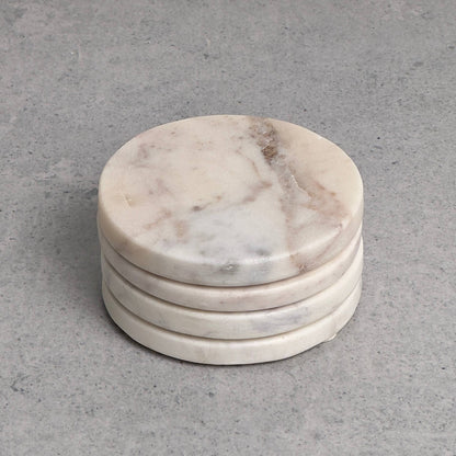 White Marble Round Coaster