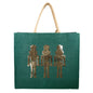 Glitzy Nutcracker Sequin Carryall Tote   Dark Green/Gold   22x19x8