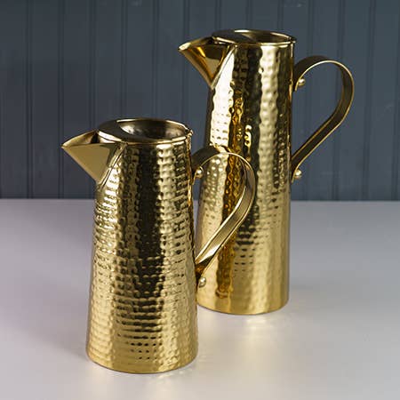 Gold Hammered Pitcher
