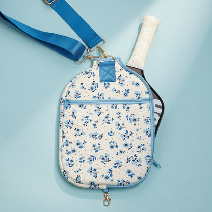 Blue-Floral-Neoprene-Pickleball-Paddle-Bag: Blue / One / 5AG78020