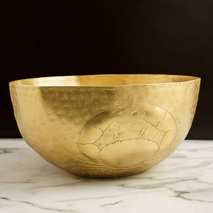 Crab Etch Bowl - Gold Hammered