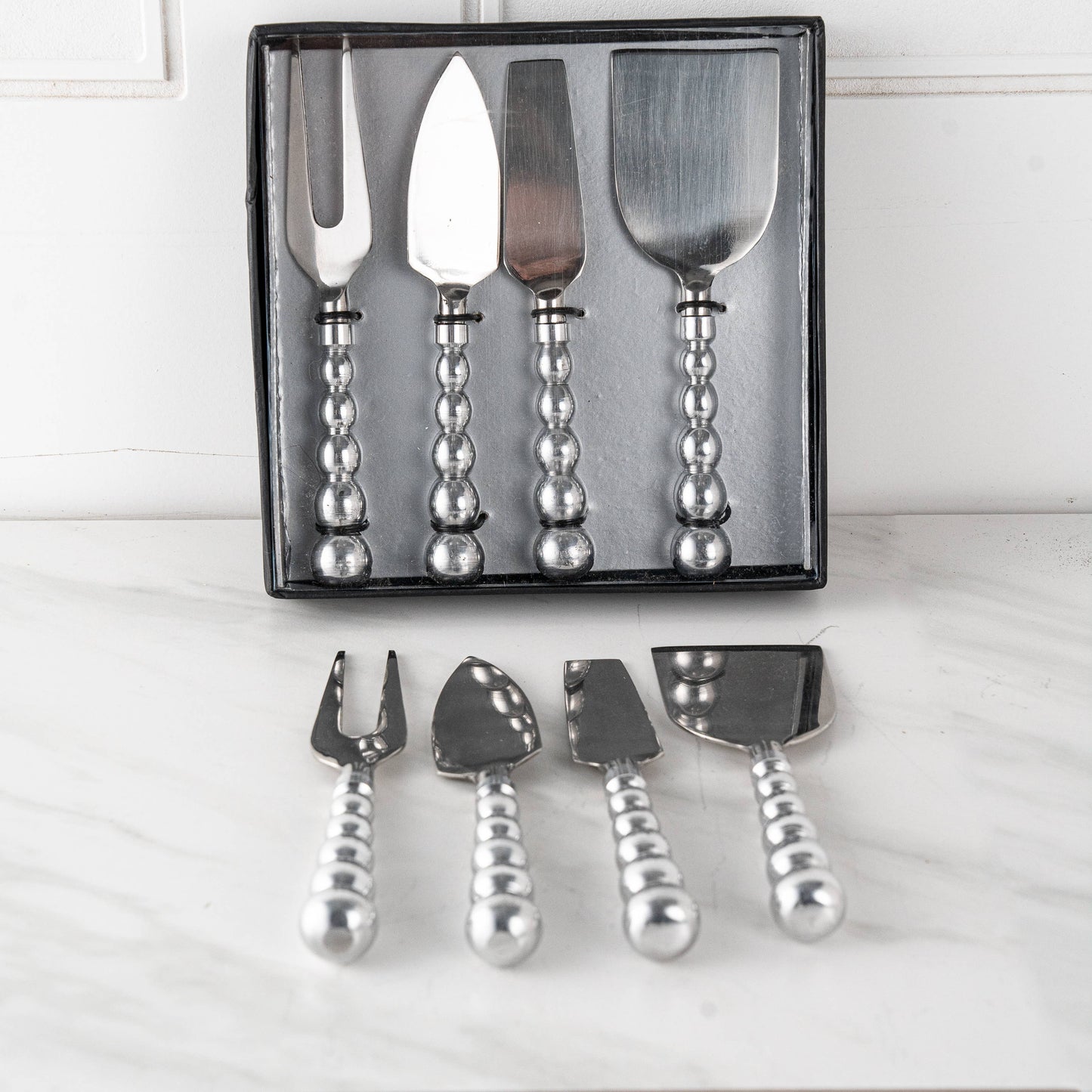 Aluminum Beaded Cheese Tools, Set of 4