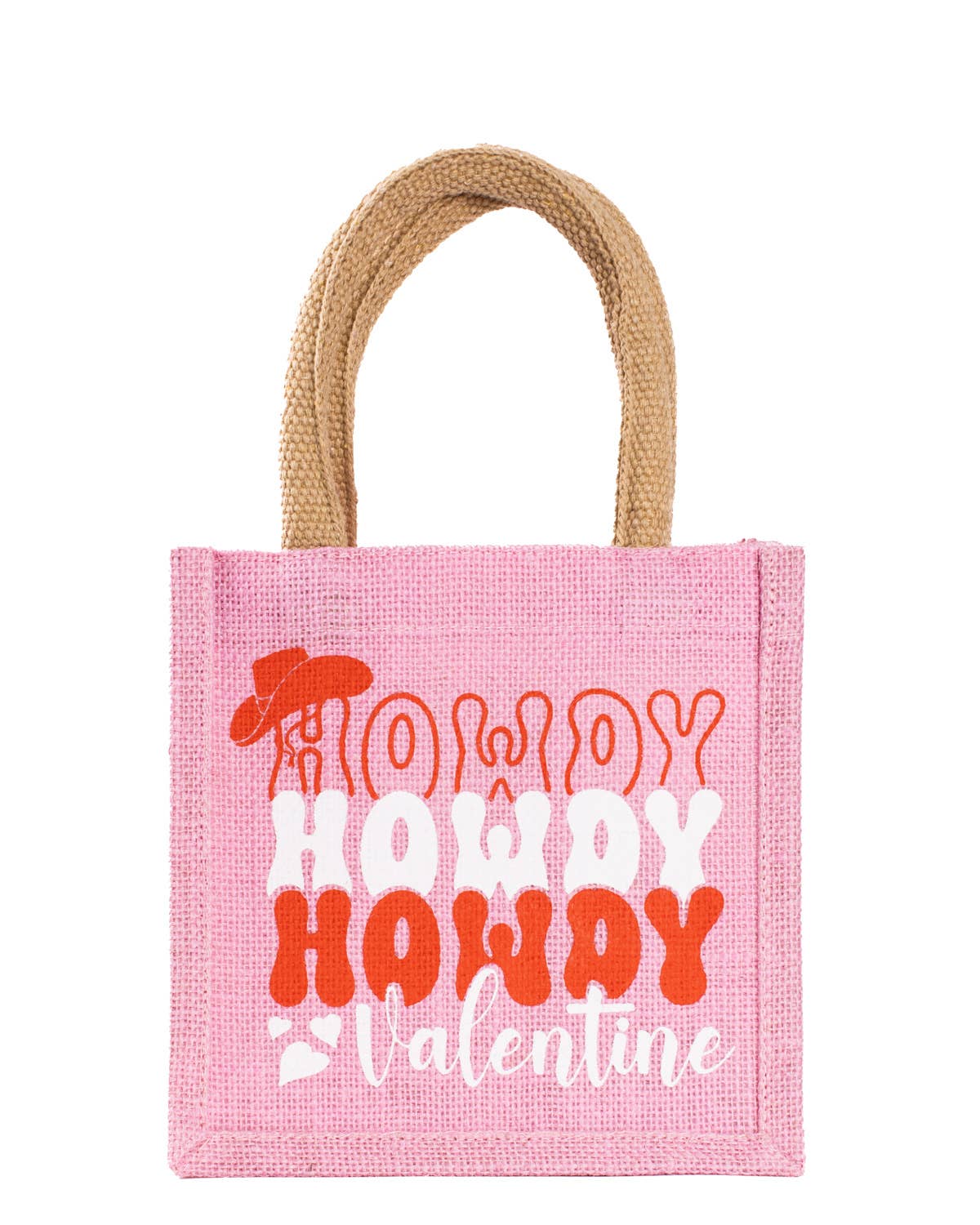 Howdy Valentine Petite Gift Tote   Pink/Red/White   7x7x5