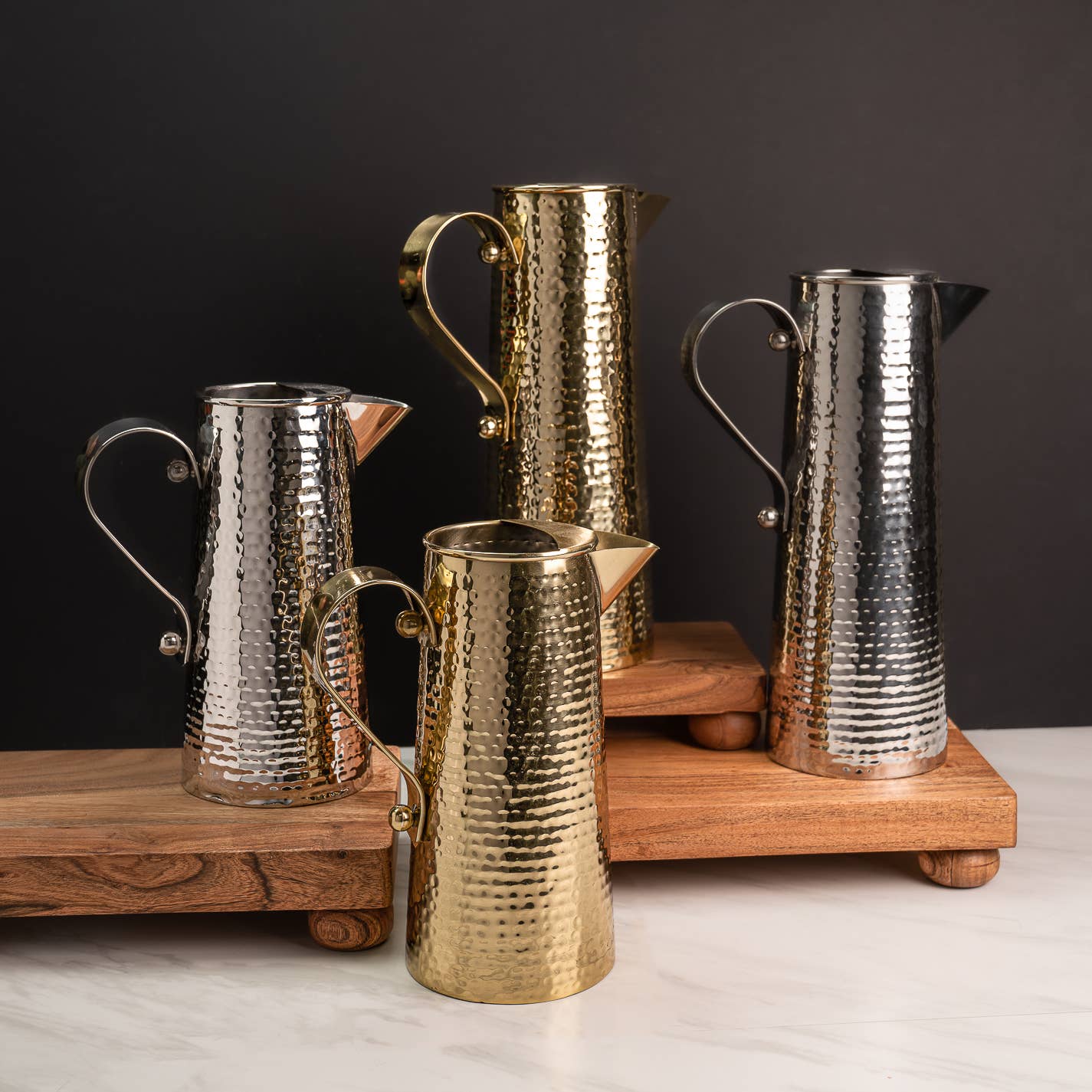 Gold Hammered Pitcher