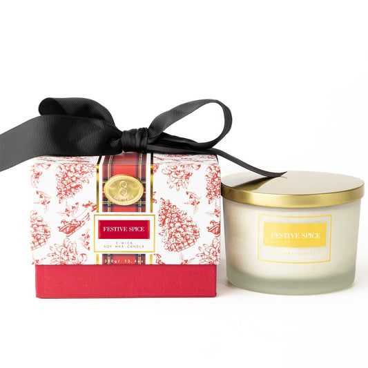Festive Spice 3-Wick Boxed Soy Wax Candle