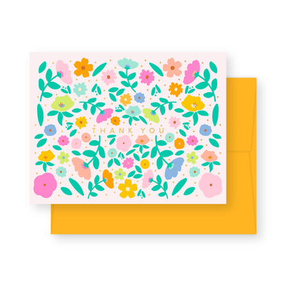 Blush Rainbow Petals Thank You Greeting Card Box Set