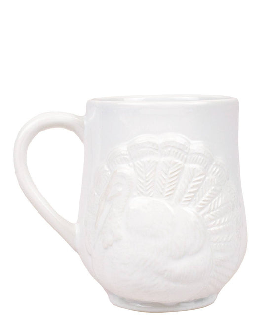 Turkey Embossed Mug   White   18oz.